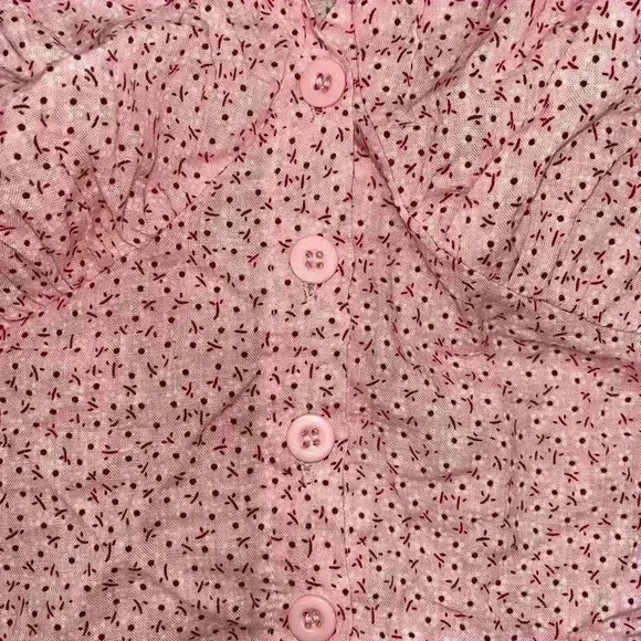 Princess Polly The Laura Top Puff Short Sleeve Floral Pink Cropped Top sz 6 - Picture 5 of 7